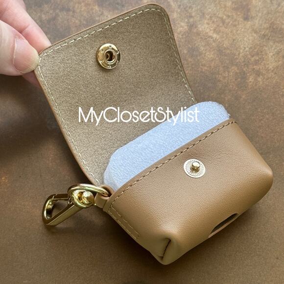 BANDOLIER AirPods Pro & Pro 2 Tan Case NEW RETIRED! Smooth Leather Gold Hardware - Picture 5 of 9